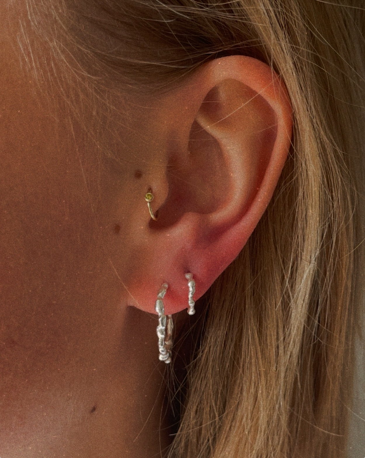 Trail Small Silver Hoop