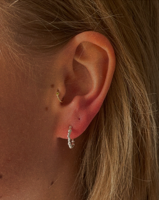 Trail Medium Silver Hoop