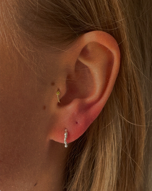 Trail Small Silver Hoop